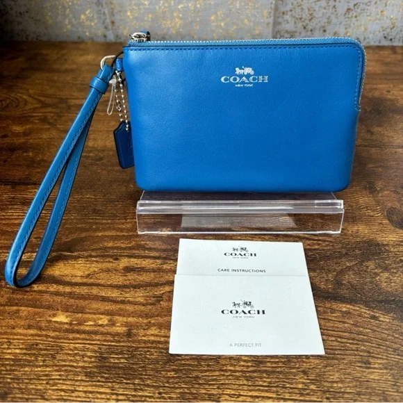 Coach Vibrant Blue Wristlet Clutch - Picture 1 of 5
